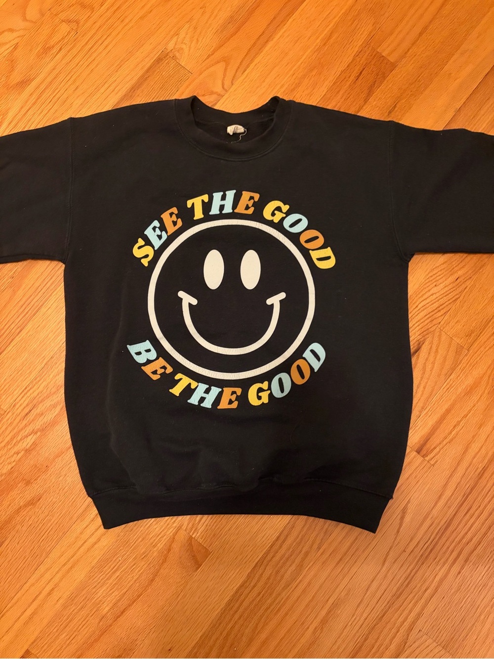 Altar'd State Black Smiley Sweatshirt